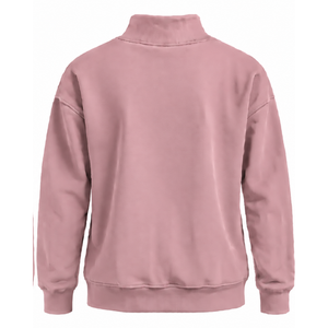 Sudadera de cuello alto para mujer, color rosa empolvado, manga larga, estilo oversize, de forro polar, informal, para invierno, estilo urbano, a la moda - Product Image 2