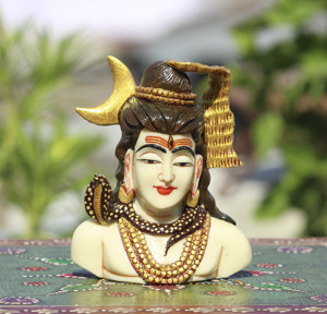 งานฝีมือนิรมลา รูปปั้นพระศิวะทำจากเรซิ่น งานแฮนด์เมด รูปเทพฮินดูแบบดั้งเดิม สำหรับตกแต่งบนโต๊ะ งานเทศกาลดีวาลี ของตกแต่งทางศาสนา - Product Image 4