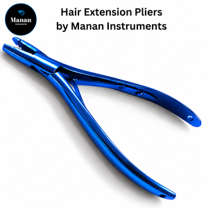 Pince à extensions de cheveux en acier inoxydable bleue pour l'installation et le retrait de micro-anneaux - Product Image 5