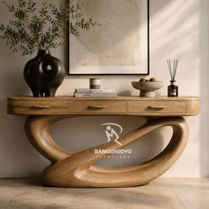 Modern design Suar wood <b>console</b> <b>table</b> with three drawers - Product Image 1