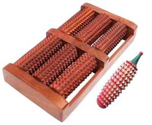 Rouleau de massage des pieds en bois massif, masseur de points d'acupuncture, fait à la main, poli, réutilisable, pour usage domestique - Product Image 3