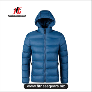 Vestes d'hiver personnalisées pour hommes, manteau matelassé rembourré à capuche, coupe-vent, respirant, fermeture éclair, chaud, en toile matelassée pour garçons - Product Image 2