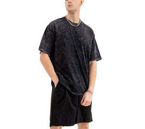 เสื้อยืดผู้ชายผ้าฝ้ายพิมพ์ลายไซส์ใหญ่พิเศษสำหรับชายและ280gsm 100% 2025ซักแบบกรดไซส์ใหญ่พิเศษ - Product Image 1