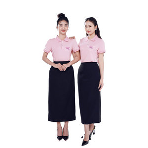 ชุดยูนิฟอร์มพนักงานโปรโมชั่น เสื้อโปโลและผ้ากันเปื้อน ชุดทำงานผ้าโพลีเอสเตอร์ทอ ปรับแต่งได้ สำหรับร้านกาแฟและร้านอาหาร - Product Image 6