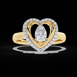 Anillo de Compromiso de Oro para Mujer con Diamante en Forma de Pera, Diseño Elegante Hecho a Mano, Regalo Perfecto - Product Image 2