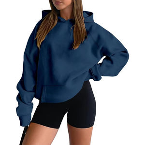 Sweat à capuche oversize doux et confortable pour femme, coupe ample, manches longues, pull décontracté style streetwear, face avant en velours, prix de gros - Product Image 6