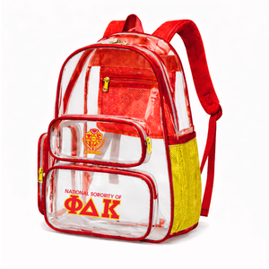 NSPDK Sorority Clear Backpack Transparent Carry Bag Clear PVC Bookbag See Through Security Approved Clear bag Travel Backpack - Product Image 1