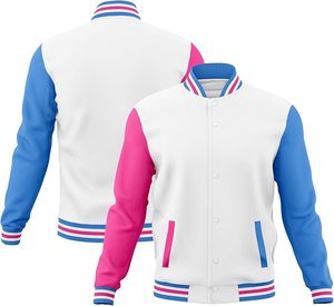 100% Polyester Customized Varsity <b>Jacket</b> <b>Long</b> Sleeves Breathable Waterproof Windproof Knitted Front Customized Color Spring - Product Image 6