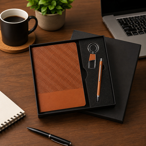 El juego corporativo de regalo de negocios de oficina 3 en 1 incluye diario, llavero y bolígrafo para uso comercial Artículo de promoción - Product Image 1