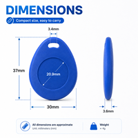Harga Bagus 1K 13.56Mhz Rfid IC LF Proximity Keychains Tahan Air ABS RFID Key Fobs untuk Keamanan Gedung RFID Smart Keychain