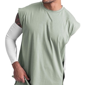 Débardeur de sport personnalisé pour homme, respirant, en coton et élasthanne, col en V, coupe ajustée, sans manches, pour l'entraînement et la course à pied - Product Image 3