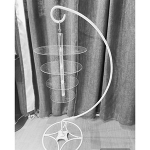 Elegant White Metal <b>Cake</b> <b>Stand</b> with Crystal Drapes Multi Layer Wedding <b>Cake</b> Display Reusable Design - Product Image 2