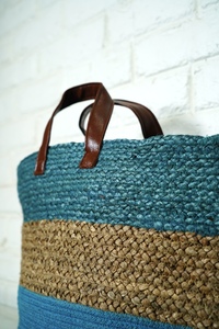 Bolso de Yute y Algodón Ecológico Personalizado 2026 de Moda con Asa Pequeña de Cuero, Estilo Bohemio Artesanal para Mujer, Tipo Bandolera Abierta para Playa - Product Image 2