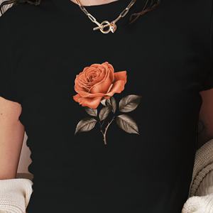 Camiseta corta moda mujer rosa naranja detallada - Product Image 3