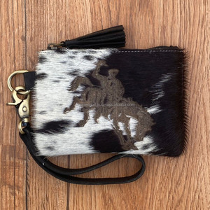 กระเป๋าซิปหนังวัวสลักลายด้วยเลเซอร์มีพู่ห้อยแบบตะวันตกหนังแท้กระเป๋าสตางค์ใส่โทรศัพท์มือถือได้เยอะ2024ใหม่ - Product Image 2