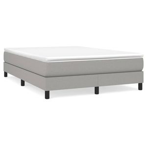 Cadre de lit double rembourré gris clair en bois d'ingénierie avec contreplaqué en polyester – Catégorie : Lit en bois d'ingénierie - Product Image 2