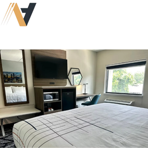 Ensemble de meubles de chambre d'hôtel modernes en métal et bois massif pour le projet La Quinta Inn - Prix d'usine Vietnam - Conception personnalisée OEM/ODM - Product Image 1