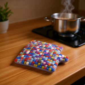 Petites maniques de four carrées en feutre avec un matériau durable et confortable - Product Image 3