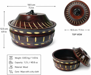 Caja de Almacenamiento de Madera Moderna y Lujosa para Cazuelas, con Tapa, Apta para Lavavajillas, Gran Capacidad, para Conservación de Alimentos en la Cocina - Product Image 2