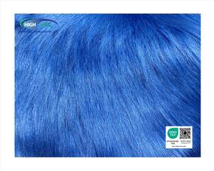 Tela de Piel Sintética de Poliéster Acrílico de Lujo, Color Azul, Pelo Largo de 100 mm, Alta Calidad de Tailandia - Product Image 6