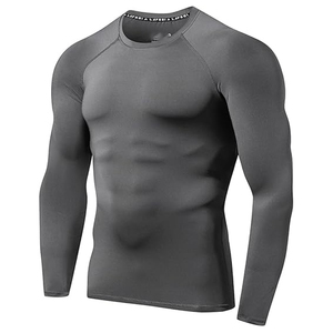 <b>Men</b> Athletic Long Sleeve Rash Guard <b>Compression</b> <b>Shirt</b> Graphic Print UV Protection Quick Dry OEM Bulk - Product Image 1