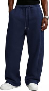 Pantalones Deportivos Anchos para Hombre, Estilo Holgado, de Felpa Gruesa, Corte Relajado, Ropa Deportiva Urbana - Product Image 3