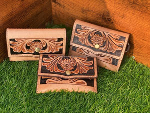 กระเป๋าใส่เหรียญงานแกะสลักด้วยมือมีสไตล์ใช้งานได้หลากหลายกระเป๋าสตางค์หนังสไตล์ตะวันตกมาใหม่สำหรับทุกเพศ - Product Image 4