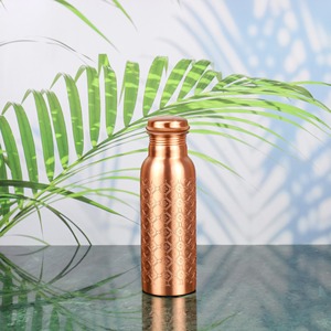 Premium Pure Copper Water <b>Bottle</b> 100% Leak Proof Engraved Ayurvedic Drinking <b>Bottle</b> Reusable Eco Friendly Copper <b>Flask</b> for Home - Product Image 1