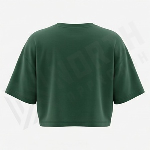 T-shirt uni personnalisé pour femme, en coton, coupe ample, idéal pour la gym et les activités sportives - Product Image 2