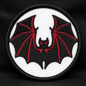 Patch brodé thermocollant mignon chauve-souris cercueil, badges pour vêtements, applique ronde cercle vampire gothique, étiquette personnalisée DIY pour veste et chapeau - Product Image 2