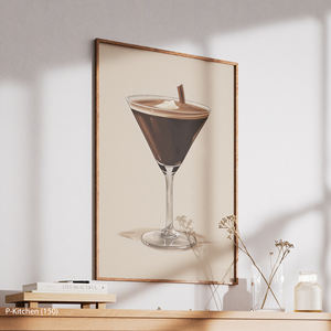 Décoration murale festive, affiche élégante avec illustration minimaliste d'un verre à martini, décoration murale moderne pour bar - Product Image 3