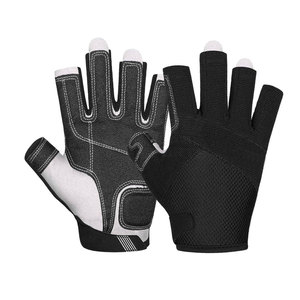 Gants de voile demi-doigts en matériau de qualité supérieure, ajustement confortable au poignet, paume renforcée, coutures durables pour les activités nautiques - Product Image 1
