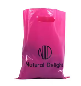 Sac en plastique découpé sur mesure avec logo imprimé et petite poignée, sac de courses stérile et attrayant pour supermarchés et expositions - Product Image 1