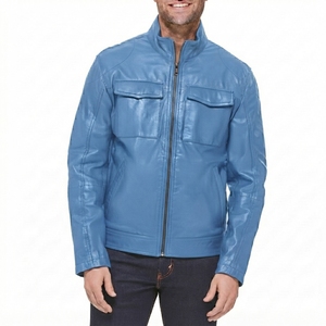 Veste en cuir de vachette 100% haute qualité, style streetwear, nouvelle, élégante, respirante, séchage rapide, imperméable, réversible, avec doublure Sherpa. - Product Image 2
