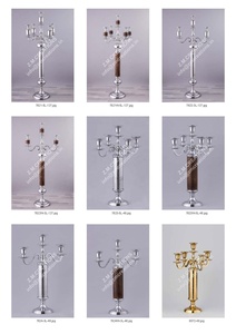 Candelabro Alto de Metal para 5 Velas, Color Negro, Hecho a Mano, Decoración para Bodas, Hogar y Navidad, Centro de Mesa - Product Image 3