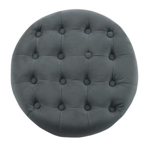 Modern Velvet Button Tufted Round Storage Ottoman with Storage and Removable Lid for Bedroom and Living Room - Product Image 6