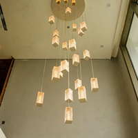Lustre moderne de luxe sur mesure pour escalier, salle à manger, salon, suspension longue, luminaires suspendus