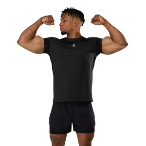 Chemise à manches courtes noire pour homme, coton premium confortable, vêtements décontractés, chemise de sport élégante, vente en gros, vêtements de sport tendance - Product Image 6