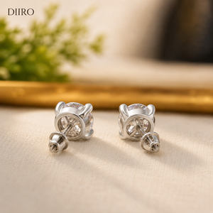 Classic <b>Earrings</b> Round Brilliant Cut Moissanite 925 Sterling <b>Silver</b> <b>Stud</b> <b>Earrings</b> Women Everyday Wear - Product Image 3