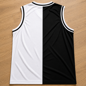 Camiseta de Baloncesto Unisex, Cuello en V, Sin Mangas, con Bloques de Color, Malla Transpirable, Poliéster, Corte Regular para Adultos, Todas las Temporadas - Product Image 4