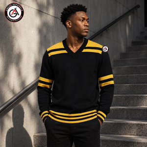 Wholesale Alpha | Phi Embroidery Fraternity Men's Acrylic Breathable Winter <b>Cardigan</b> | Custom Style <b>Cardigan</b> Sweater - Product Image 4