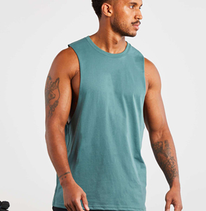 Men's Cut Out Sleeveless Shirt Gym <b>Stringer</b> <b>Vest</b> Blank Workout T-Shirt Muscle Tee Bodybuilding Tank Top Fitness Clothing - Product Image 1