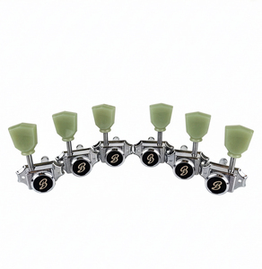 Afinadores con Bloqueo de Estilo Vintage BBSTONE Hechos en Corea, Cromados, Configuración 3+3, Relación 18:1, Llaves Tipo Tulipán para Estilo Les Paul - Product Image 1