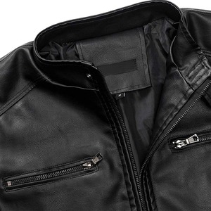 Chaqueta de Cuero Genuino Acolchada para Hombre, Diseño de Moda Urbana, con Cuello Alto y Logotipo Frontal, Invierno, Buena Calidad - Product Image 5