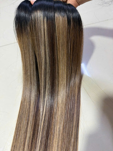 ผมต่อแบบ Remy Super Double Drawn สี Piano แบบเส้นตรง  แบบเย็บสองชั้น  ไฮไลท์สี  รับทำสีตามสั่ง ขายส่ง - Product Image 3