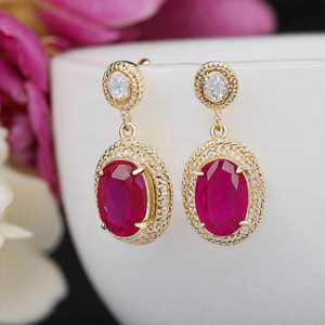 <b>Top</b> Selling Earrings With Ropada Pear Shape Gemstones 925 Sterling <b>Silver</b> 18K Gold Plated for Women - Product Image 3