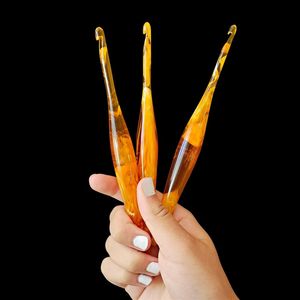 เครื่องมือถักโครเชต์ที่มีความแม่นยำ ทำจากไม้เรียบและเรซิน สำหรับงานเย็บปักถักร้อย - Product Image 5