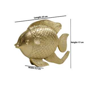 Handmade Aluminum Fish Wall Sculpture 25cm Length Modern Animal Eco-Friendly Durable Tabletop Art <b>Figure</b> for Living Room - Product Image 1
