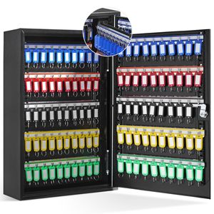 Gabinete de Seguridad para 200 Llaves con Estantes de Acero Ajustables, Organizador de Etiquetas de Llaves de Colores, Caja de Seguridad para Llaves Ajustable - Product Image 1