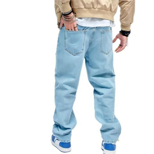 GENERSA SPORTS – Jean en denim extensible léger et respirant pour homme, style hip-hop, délavé aux enzymes, en velours côtelé mi-lourd, idéal pour l'automne - Product Image 2